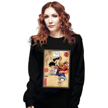 Load image into Gallery viewer, Secret_Shirts Long Sleeve Shirts, Unisex / Small / Black Straw Hat Captain Woodblock