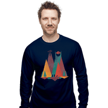 Load image into Gallery viewer, Shirts Long Sleeve Shirts, Unisex / Small / Navy Geometric Middle Earth