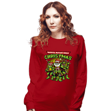 Load image into Gallery viewer, Daily_Deal_Shirts Long Sleeve Shirts, Unisex / Small / Red Christmas Ninjas