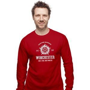 Shirts Long Sleeve Shirts, Unisex / Small / Red Winchester Hunting Business