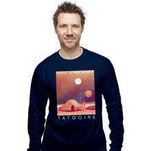 Load image into Gallery viewer, Shirts Long Sleeve Shirts, Unisex / Small / Navy Visit Tatooine
