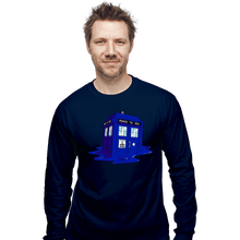 Load image into Gallery viewer, Daily_Deal_Shirts Long Sleeve Shirts, Unisex / Small / Navy Melting Tardis