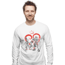 Load image into Gallery viewer, Shirts Long Sleeve Shirts, Unisex / Small / White Kingdom Sumi-e