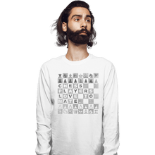 Load image into Gallery viewer, Shirts Long Sleeve Shirts, Unisex / Small / White Chess Players Love to Mate