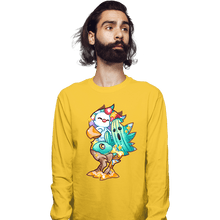 Load image into Gallery viewer, Shirts Long Sleeve Shirts, Unisex / Small / Gold Magical Silhouettes - Chocobo