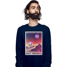 Load image into Gallery viewer, Shirts Long Sleeve Shirts, Unisex / Small / Navy Visit Arrakis