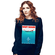 Load image into Gallery viewer, Shirts Long Sleeve Shirts, Unisex / Small / Navy Baby Shark