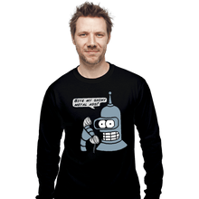 Load image into Gallery viewer, Secret_Shirts Long Sleeve Shirts, Unisex / Small / Black Robot On The Phone