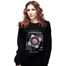 Load image into Gallery viewer, Secret_Shirts Long Sleeve Shirts, Unisex / Small / Black Companion Cube