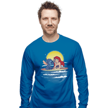 Load image into Gallery viewer, Shirts Long Sleeve Shirts, Unisex / Small / Sapphire Aloha Mermaid