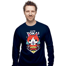 Load image into Gallery viewer, Shirts Long Sleeve Shirts, Unisex / Small / Navy Cute Yokai
