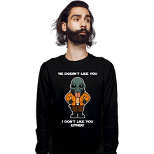 Load image into Gallery viewer, Daily_Deal_Shirts Long Sleeve Shirts, Unisex / Small / Black He Doesn't Like You