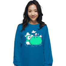 Load image into Gallery viewer, Shirts Long Sleeve Shirts, Unisex / Small / Sapphire Dino Island Baby