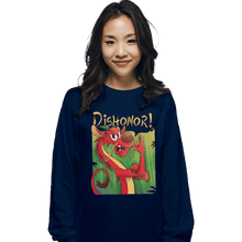 Load image into Gallery viewer, Shirts Long Sleeve Shirts, Unisex / Small / Navy Dishonor On You