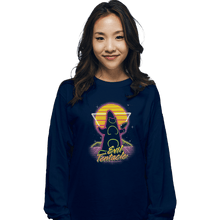 Load image into Gallery viewer, Shirts Long Sleeve Shirts, Unisex / Small / Navy Retro Evil Tentacle