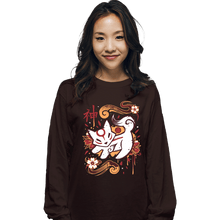 Load image into Gallery viewer, Last_Chance_Shirts Long Sleeve Shirts, Unisex / Small / Dark Chocolate Floral Wolf Spirit