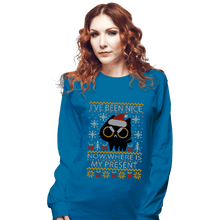 Load image into Gallery viewer, Daily_Deal_Shirts Long Sleeve Shirts, Unisex / Small / Sapphire Where Is My Present