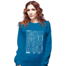 Load image into Gallery viewer, Shirts Long Sleeve Shirts, Unisex / Small / Sapphire RX-78-2 Blueprint