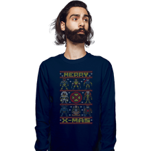 Load image into Gallery viewer, Daily_Deal_Shirts Long Sleeve Shirts, Unisex / Small / Navy Merry X-Mas