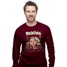 Load image into Gallery viewer, Daily_Deal_Shirts Long Sleeve Shirts, Unisex / Small / Maroon Peaches Peaches Peaches