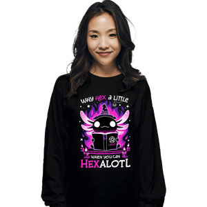 Daily_Deal_Shirts Long Sleeve Shirts, Unisex / Small / Black Axolotl Witching Hour