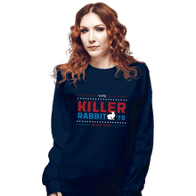 Load image into Gallery viewer, Shirts Long Sleeve Shirts, Unisex / Small / Navy Vote Killer Rabbit