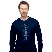 Load image into Gallery viewer, Shirts Long Sleeve Shirts, Unisex / Small / Navy Space Dice