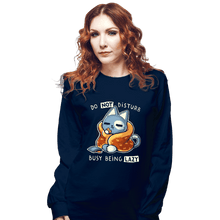 Load image into Gallery viewer, Daily_Deal_Shirts Long Sleeve Shirts, Unisex / Small / Navy Busy Being Lazy