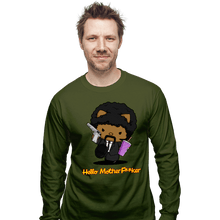 Load image into Gallery viewer, Daily_Deal_Shirts Long Sleeve Shirts, Unisex / Small / Military Green Kitty Fiction