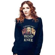 Load image into Gallery viewer, Shirts Long Sleeve Shirts, Unisex / Small / Navy Bend The Knee