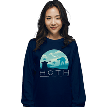 Load image into Gallery viewer, Shirts Long Sleeve Shirts, Unisex / Small / Navy Hoth Icy Planet