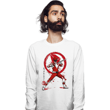 Load image into Gallery viewer, Daily_Deal_Shirts Long Sleeve Shirts, Unisex / Small / White Red Ranger Sumi-e