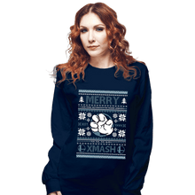 Load image into Gallery viewer, Shirts Long Sleeve Shirts, Unisex / Small / Navy Merry Xmash

