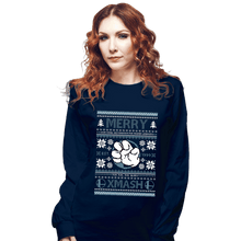 Load image into Gallery viewer, Shirts Long Sleeve Shirts, Unisex / Small / Navy Merry Xmash