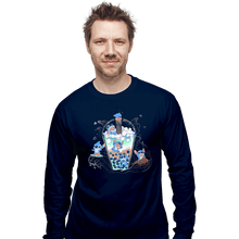 Load image into Gallery viewer, Daily_Deal_Shirts Long Sleeve Shirts, Unisex / Small / Navy Bubble Stitch
