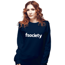 Load image into Gallery viewer, Shirts Long Sleeve Shirts, Unisex / Small / Navy fsociety