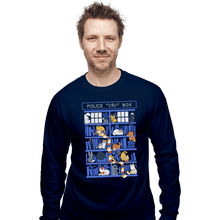 Load image into Gallery viewer, Shirts Long Sleeve Shirts, Unisex / Small / Navy Library Box Who