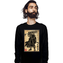 Load image into Gallery viewer, Daily_Deal_Shirts Long Sleeve Shirts, Unisex / Small / Black Black Swordsman Woodblock