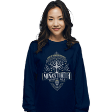 Load image into Gallery viewer, Shirts Long Sleeve Shirts, Unisex / Small / Navy Minas Tirith White Ale