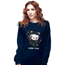 Load image into Gallery viewer, Shirts Long Sleeve Shirts, Unisex / Small / Navy Hello Cara