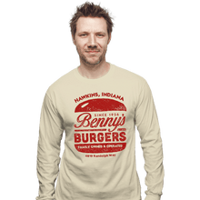 Load image into Gallery viewer, Shirts Long Sleeve Shirts, Unisex / Small / Natural Benny's Burgers