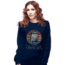 Load image into Gallery viewer, Shirts Long Sleeve Shirts, Unisex / Small / Navy Vintage Tardis