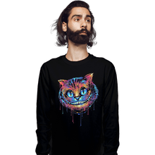 Load image into Gallery viewer, Shirts Long Sleeve Shirts, Unisex / Small / Black Colorful Cat