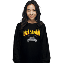 Load image into Gallery viewer, Secret_Shirts Long Sleeve Shirts, Unisex / Small / Black Delorean Outatime