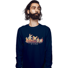 Load image into Gallery viewer, Shirts Long Sleeve Shirts, Unisex / Small / Navy Fire Friends