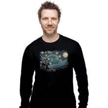 Load image into Gallery viewer, Shirts Long Sleeve Shirts, Unisex / Small / Black Starry Robot