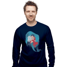 Load image into Gallery viewer, Shirts Long Sleeve Shirts, Unisex / Small / Navy Mermaid Kiss