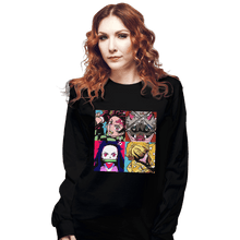 Load image into Gallery viewer, Shirts Long Sleeve Shirts, Unisex / Small / Black Kimetsu No Warhol