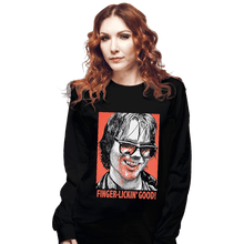 Load image into Gallery viewer, Shirts Long Sleeve Shirts, Unisex / Small / Black Finger Lickin' Good