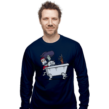 Load image into Gallery viewer, Daily_Deal_Shirts Long Sleeve Shirts, Unisex / Small / Navy Halloween Bathtub